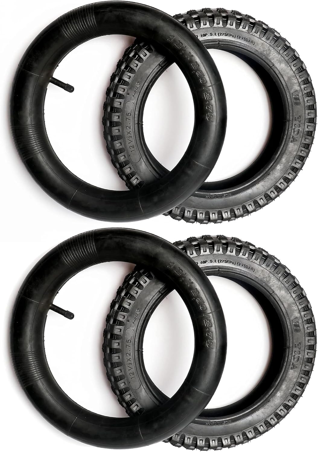 (2 Set) AR-PRO 12.5 x 2.75 Scooter Replacement Tires and Inner Tubes - Tires and Inner Tubes for Schwinn and Dynacraft Electric Scooters