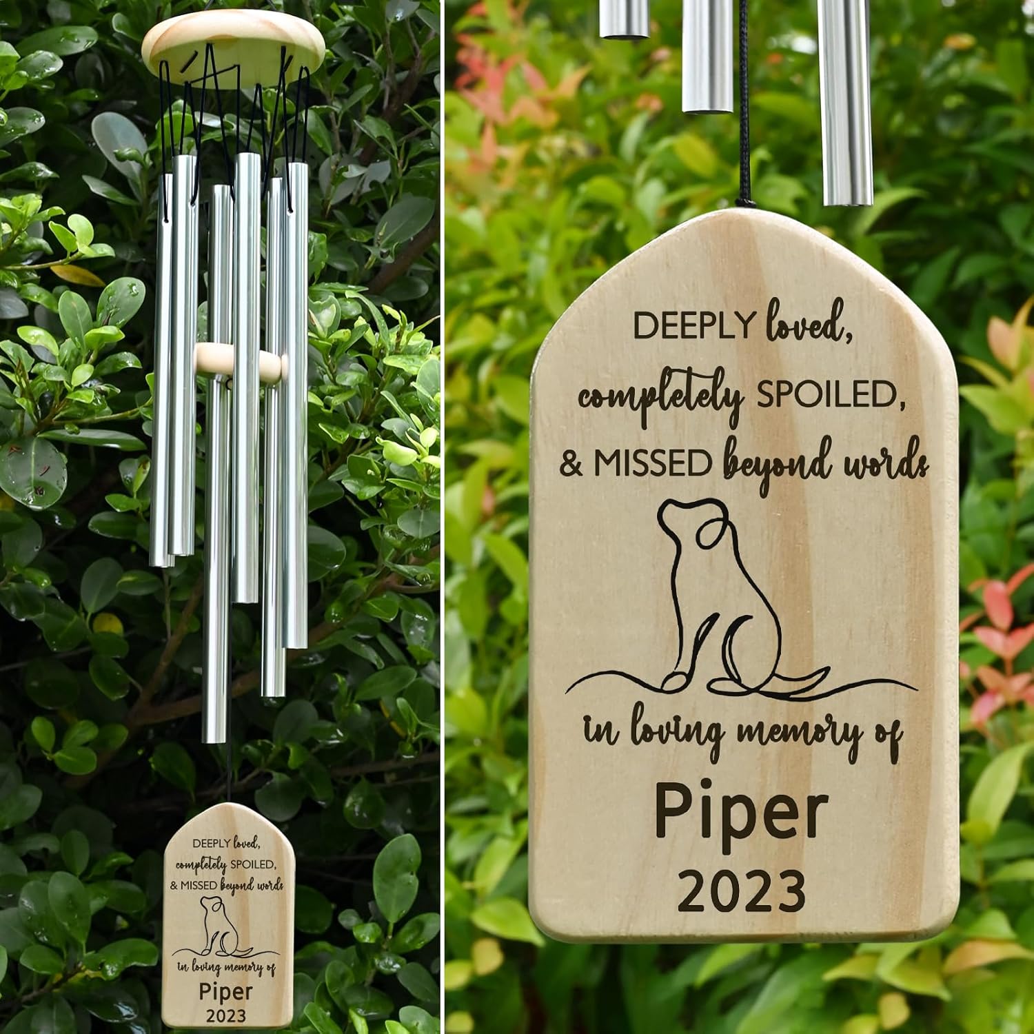 Pet Memorial Wind Chimes, Personalized Dog Memorial, Dog Memorial Gifts for Loss of Dog, Pet Memorial Gifts, Bereavement Gifts for Loss of Dog, in Memory of Dog, Dog Loss Gifts