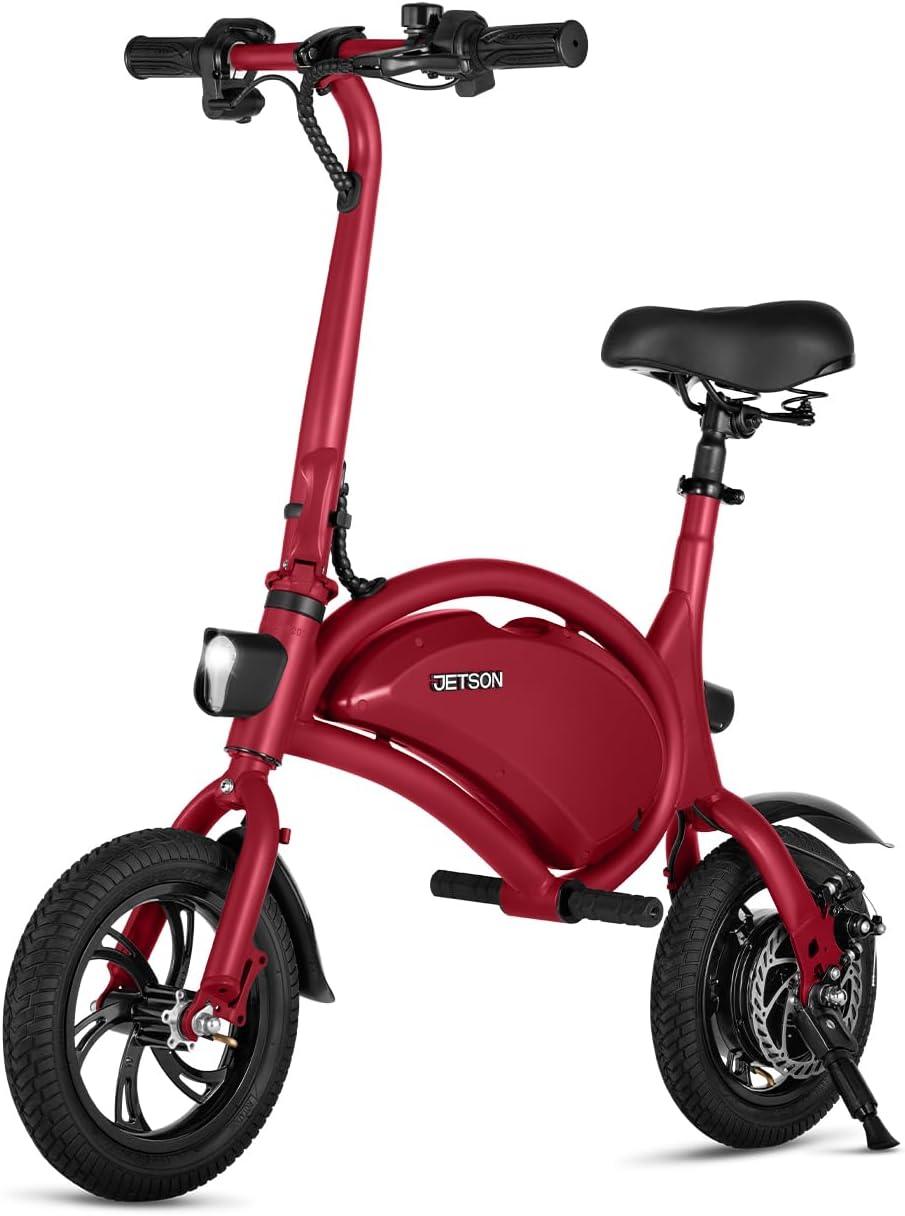 Jetson Bolt Folding Electric Ride-On Bike, Easy-Folding, Built-in Carrying Handle, Twist Throttle, Up to 15.5 MPH, Ages 13 