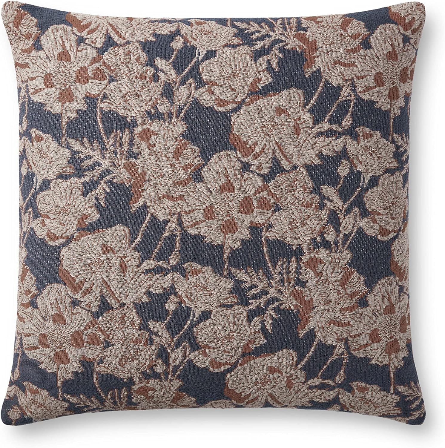 Chris Loves Julia x Loloi Matilda Collection PCJ0008 Navy / Clay 18'' x 18'' Pillow