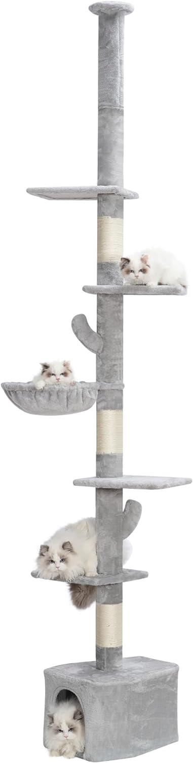 Honestly love it, east to assemble, and its good for small spaces as you can see I put it in a very small tight space and made it work. I will say it does give off a bit of fluff but thats doesnt bother me at all. Overall a good cat tree and love the hammocks most cat trees are just platforms