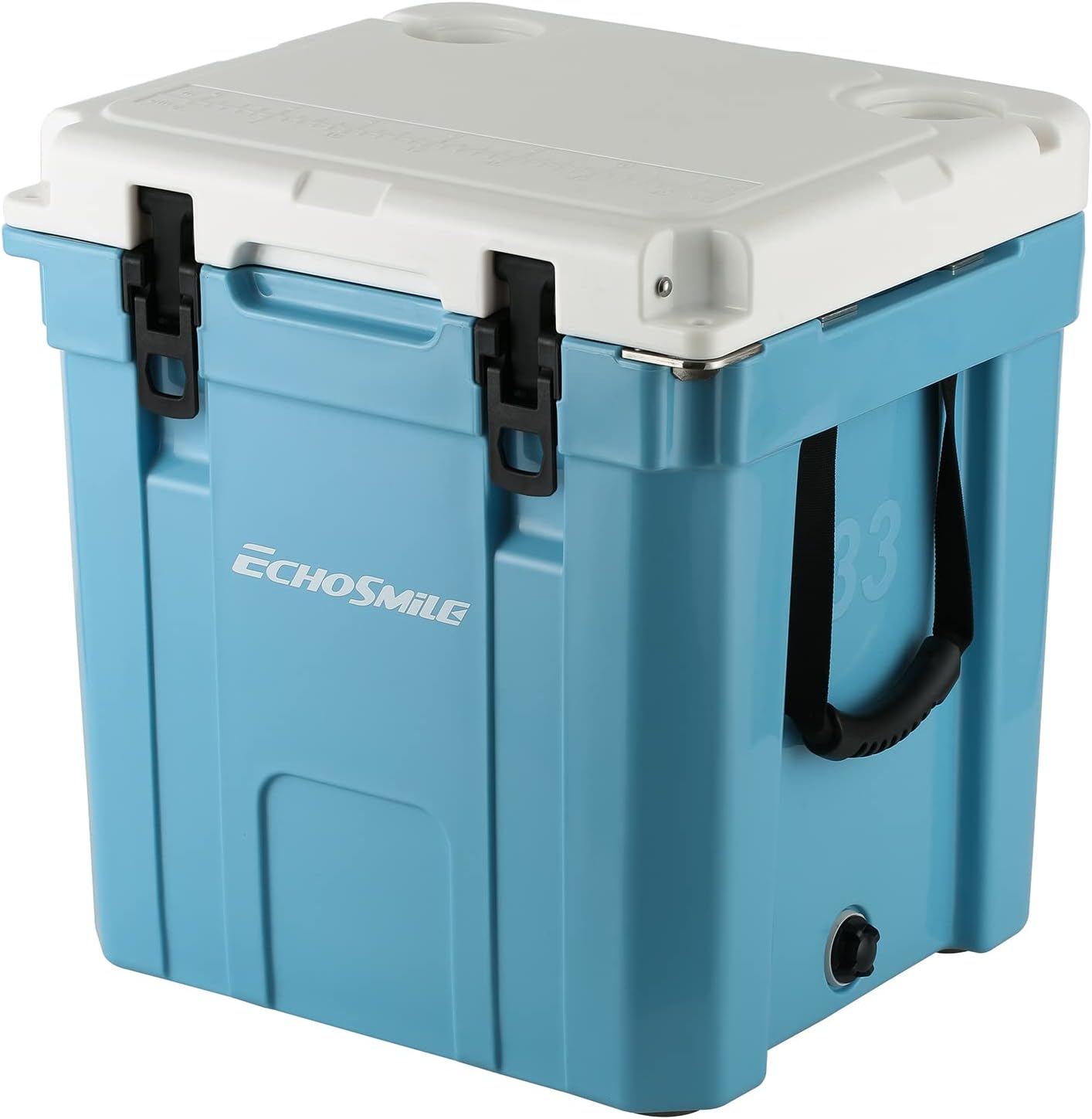 EchoSmile Insulated Portable Cooler 14-45 Qt, Rotomolded Cooler with Sealing Ring, 5 Days Ice Cooler, Lightweight Ice Chest Box, Hard Cooler for BBQ, Beach, Drink, Camping, Picnic