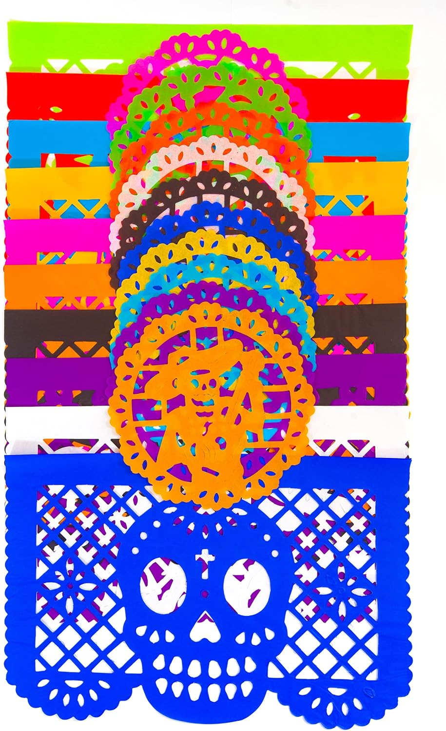 Dia de Muertos / Day of the Dead, 30 Frontales and 10 Small Round Placemats, Altar de Ofrendas Decoration, Tissue Mexican Papel Picado.