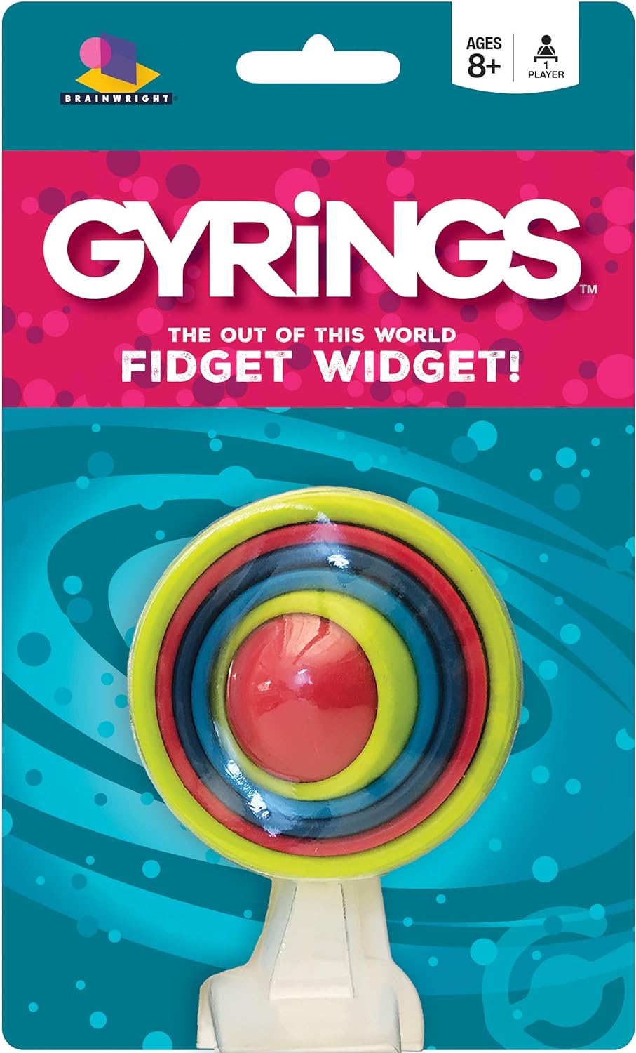 Brainwright Gyrings - The Out of This World Fidget Widget! Multi-colored, 5