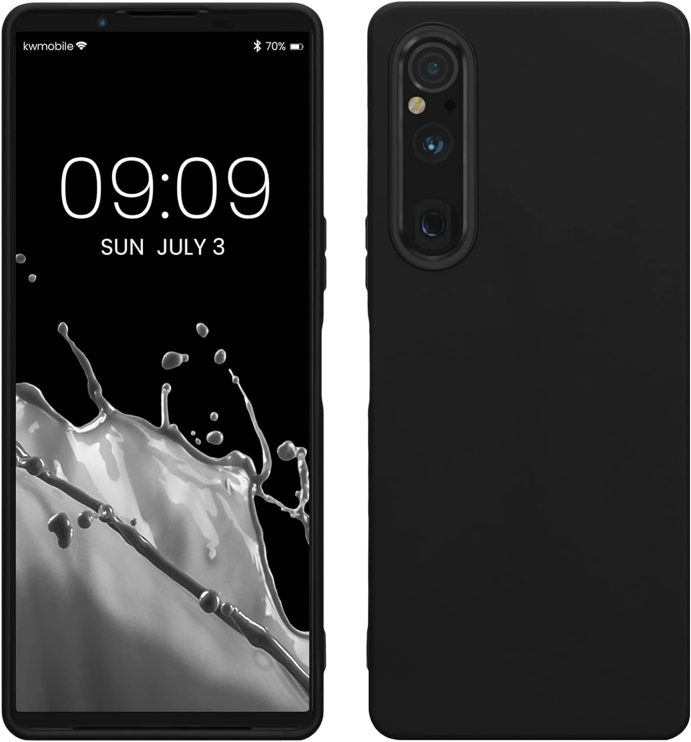 kwmobile Case Compatible with Sony Xperia 1 V Case - Soft Slim Protective TPU Silicone Cover - Black