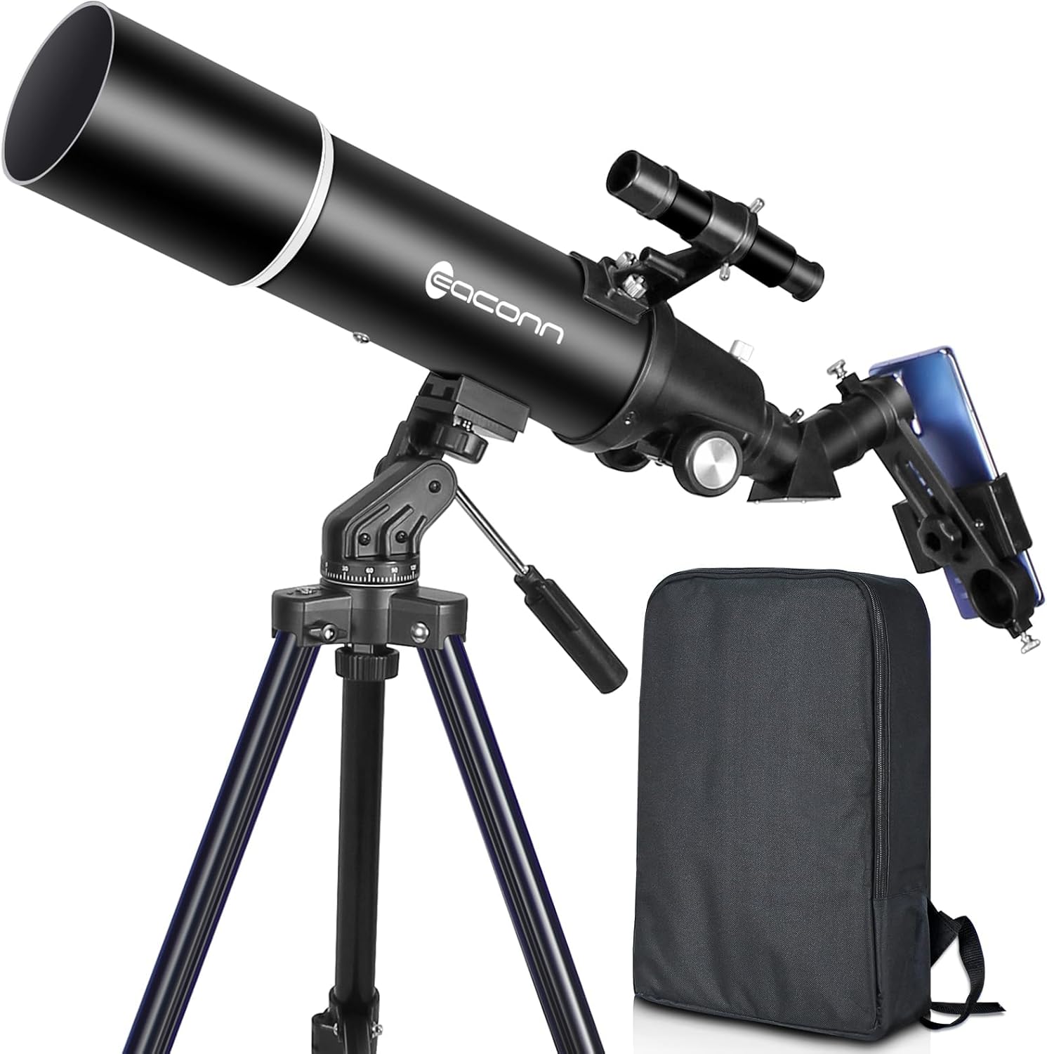 Telescopes for Adults Astronomy, 80mm Aperture 600mm Refractor Telescope for Beginners, Compact and Portable Travel Telescopio with Backpack