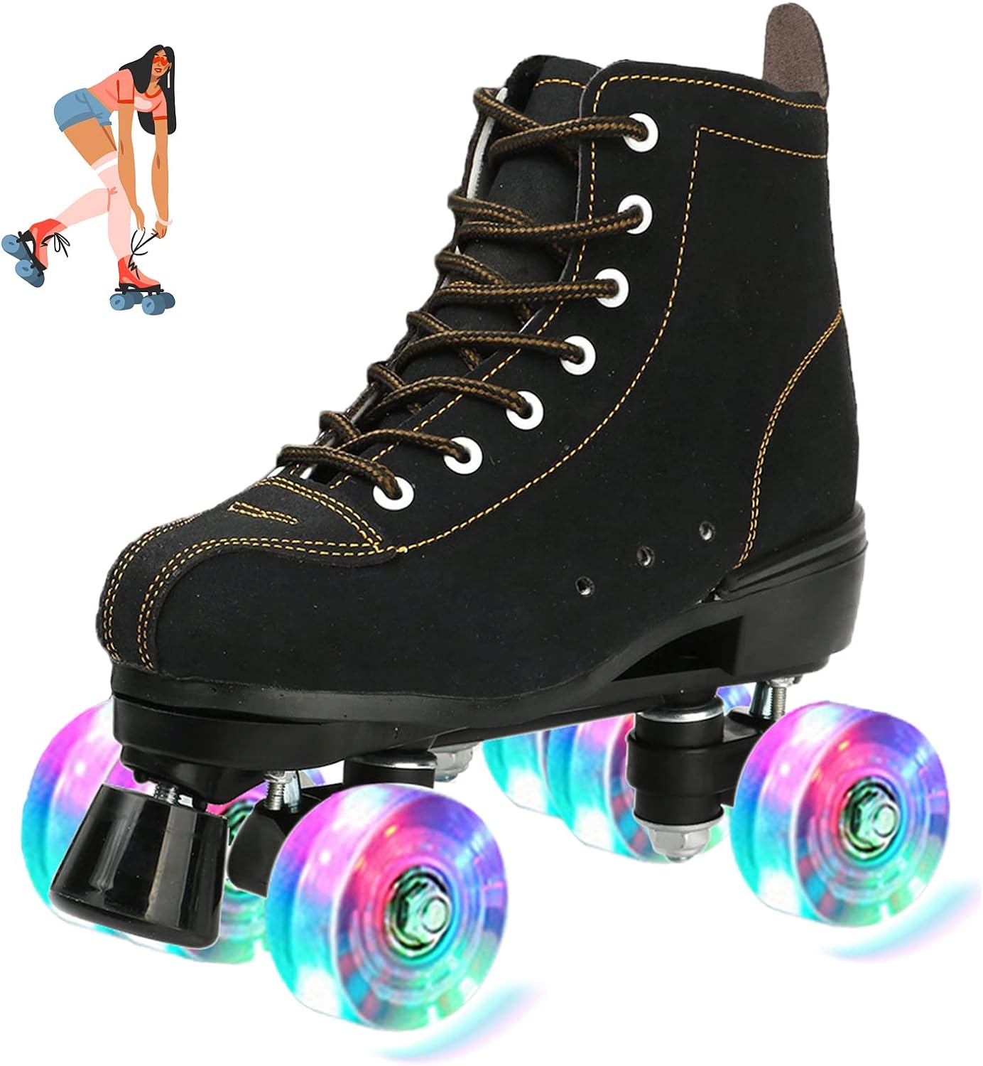 jessie Women' Roller Skates High Top Double Row Outdoor and Indoor Roller Skate Adjustable Roller Skates for Women Men Boys and Girls