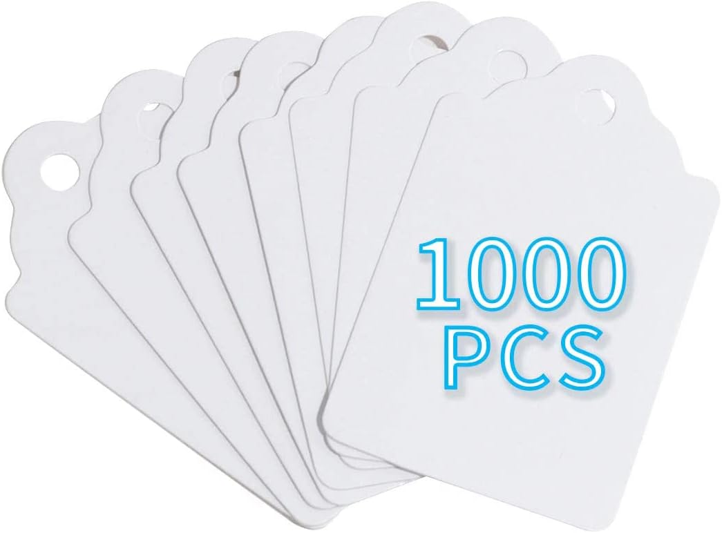 FEMELI Unstrung Marking Tags,1.75 x 1.1 Inches Price Tags,1000 Pcs White Merchandise Tags for Sale