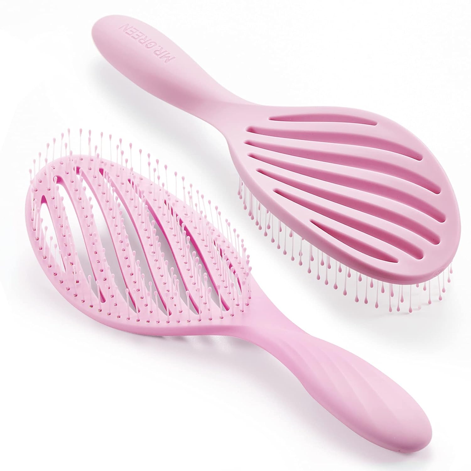 MR.GREEN Hollow Out Hair Brush Scalp Massage Combs Hair Styling Detangler Fast Blow Drying Detangling Tool For Wet Dry Curly Hair (Pink)