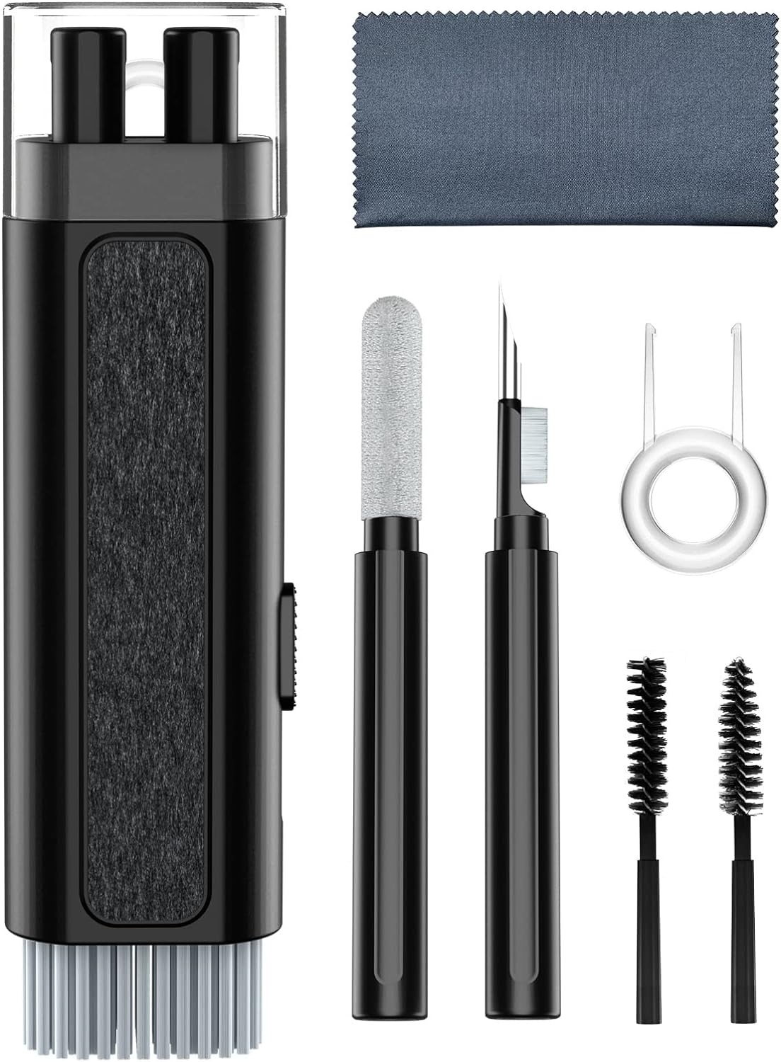 [8 in 1] Cleaner Kit for Airpod,Supfine Airpods Pro Cleaning Pen with Brush,Multi-Function Cleaner Kit for Earbuds,Earphone,iPod,Keyboard,iPhone,ipad,Laptop(Black)