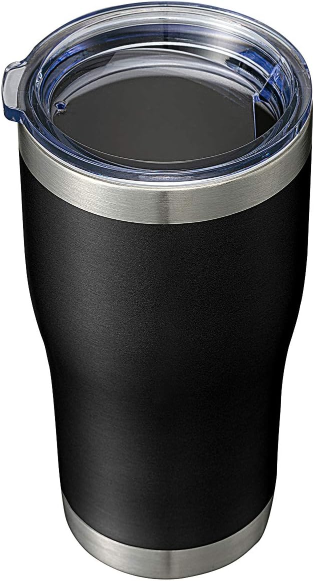 HASLE OUTFITTERS 20 oz Tumbler Bulk, Stainless Steel Tumblers with Lid, Vacuum Insulated Tumbler, Double Wall Tumbler Cup, coffee mugs, Black, 1 Pack