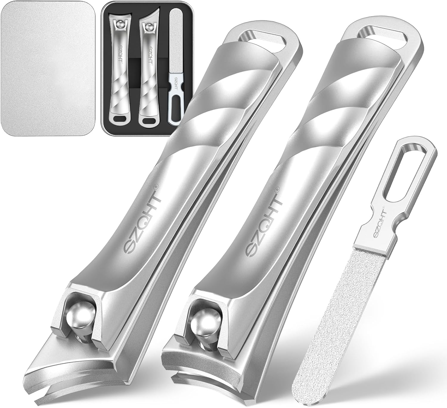 Precision Grooming Excellence: Premium Nail Clipper Set with Curved and Angled Toenail Clippers  Tailored for Men' Nail Care