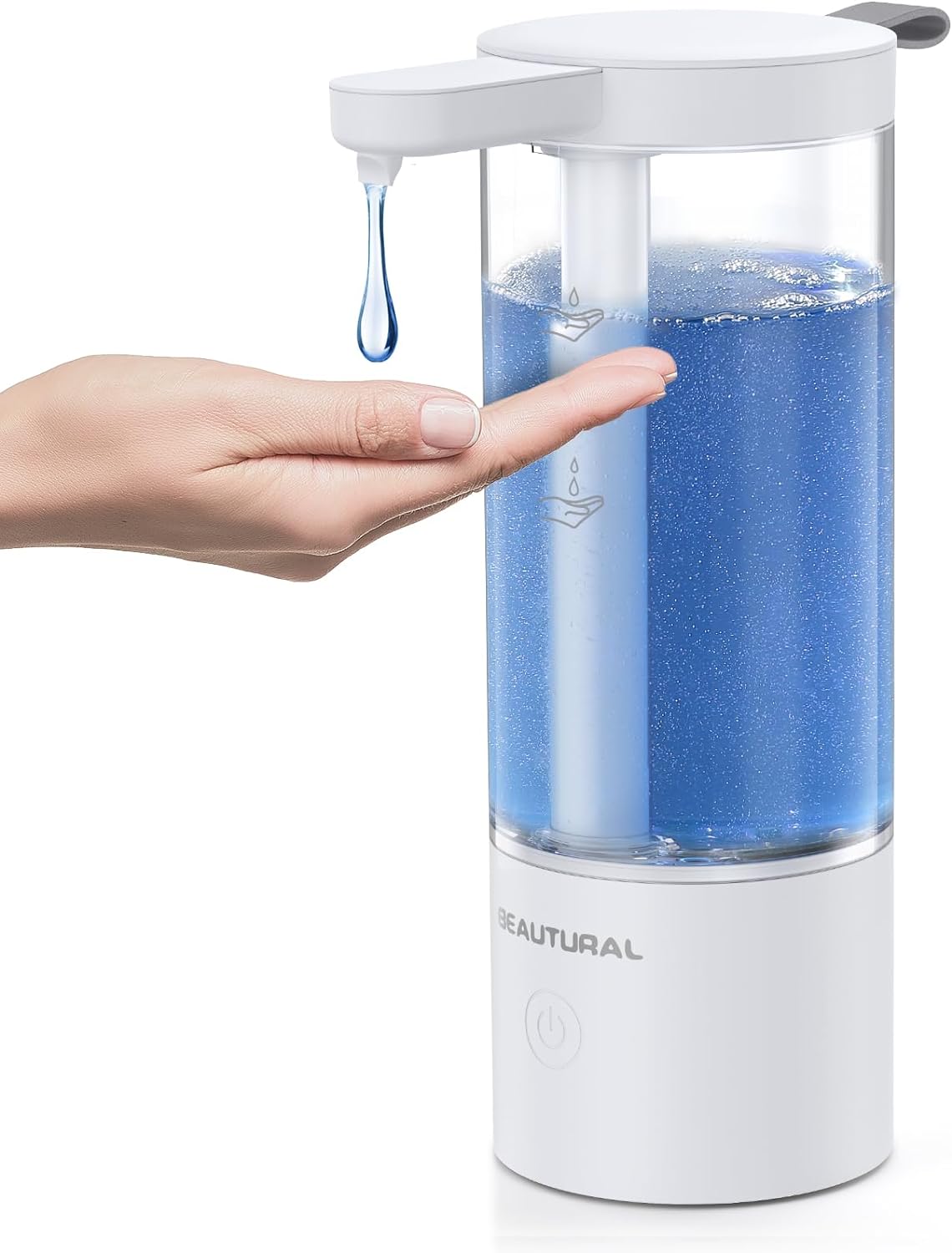 BEAUTURAL Automatic Soap Dispenser Rechargeable, Hand Soap Dispenser Touchless, 17oz/500ml Liquid Soap Dispenser with Infrared Sensor, 2 Dispensing Levels, Perfect for Bathroom Countertop and Kitchen