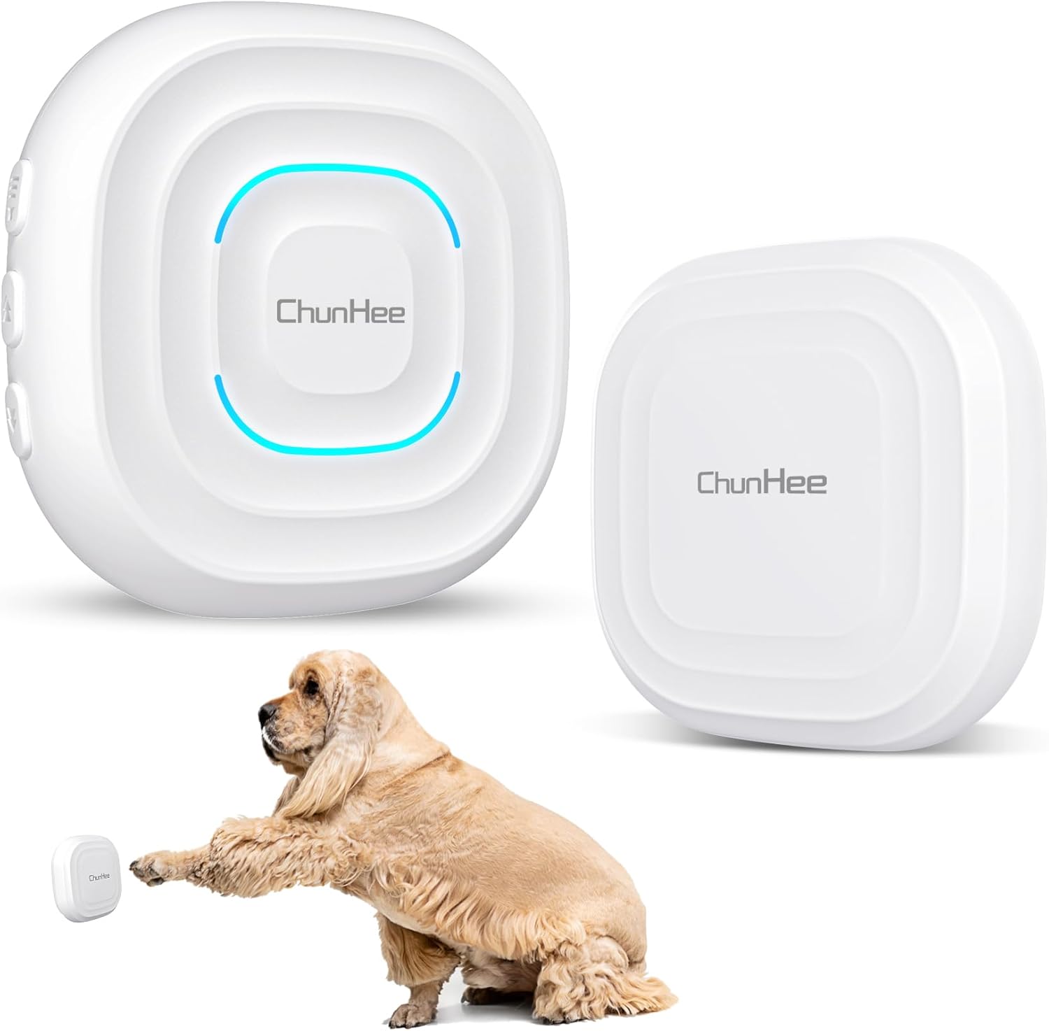 ChunHee Dog Door Bell to Go Outside Potty Training | Self-Powered & Adjustable Ring Duration | Multiple Melodies - Pet Communication bells for dog training to go outside