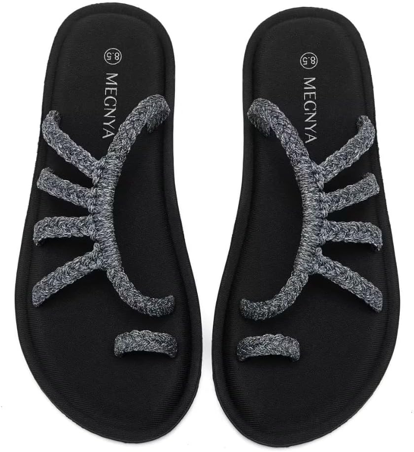 MEGNYA Yoga Mat Flip Flops for Women, Comfortable Foam Walking Sandals, Flexible and Lightweight Slippers for Beach/Holiday/Poolside/Outdoor Activities