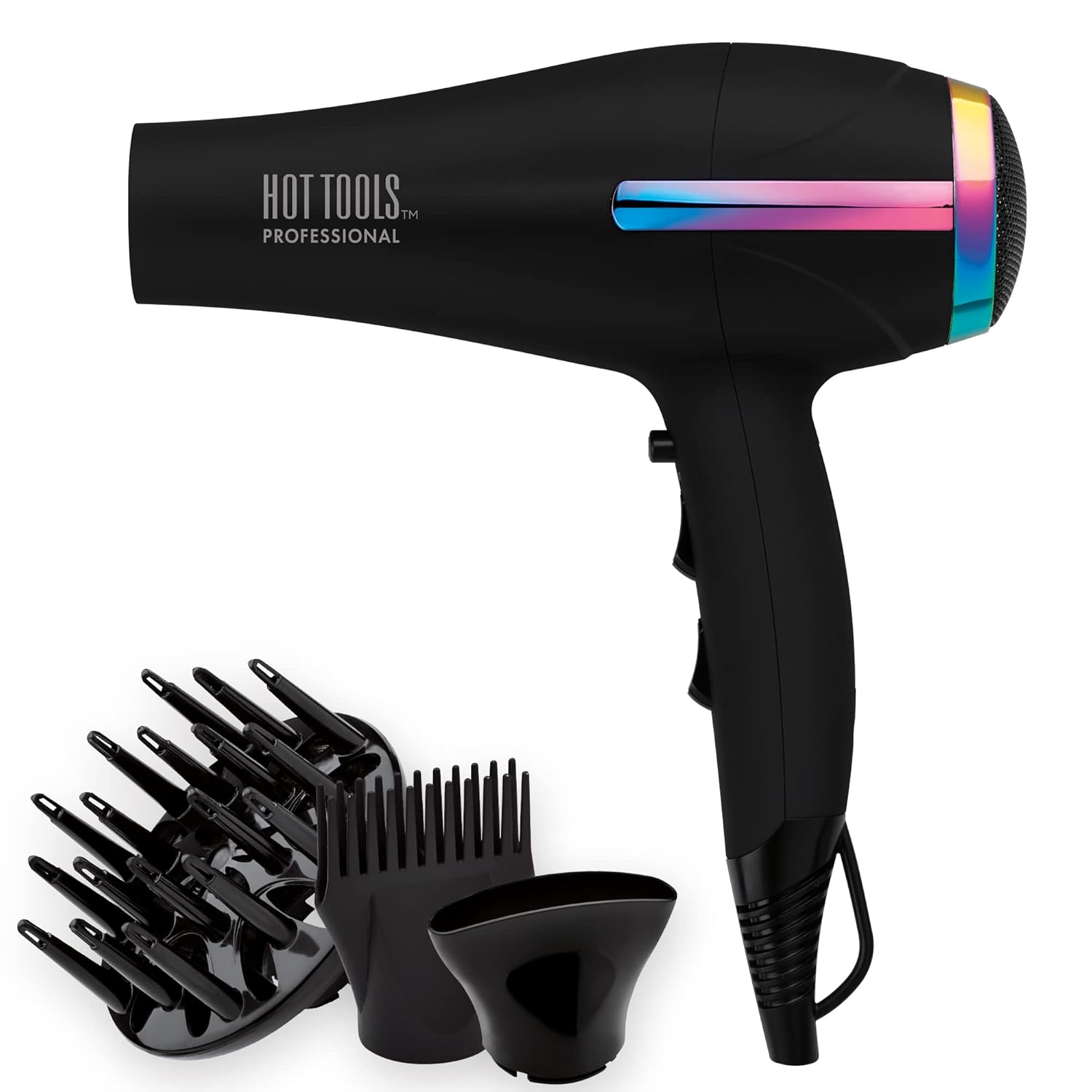 Hot Tools Professional Rainbow Turbo Ceramic Hair Dryer | 1875W Powerful and Quiet Blowouts