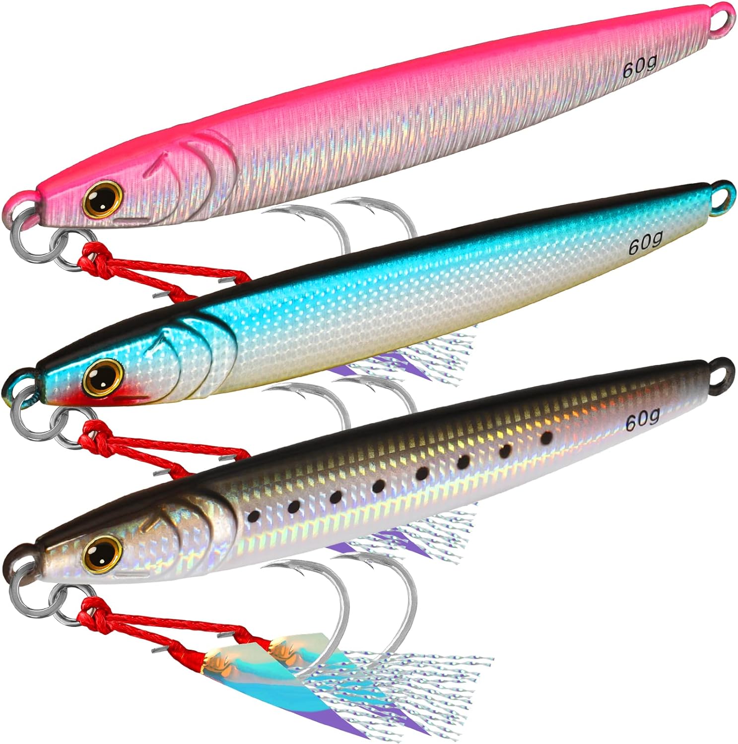 TRUSCEND Valuable Fishing Spoons of Captain's Favorite, Shiny Saltwater Jigs Perfect for Predators, Great-Action Micro Jigs to Catching More Fish, Durable and Well-Made Freshwater Bass Fishing Lures