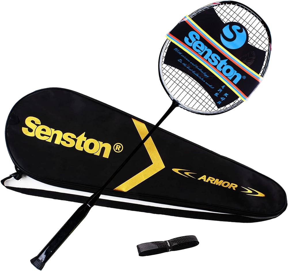 Senston N90 Badminton Racket, 6U Lightweight Badminton Racquet, Professional 100% Full Carbon Badminton Racket with Grip