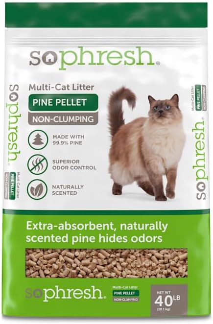 So Phresh Pine Pellet Non-Clumping Cat Litter, 40 lbs.