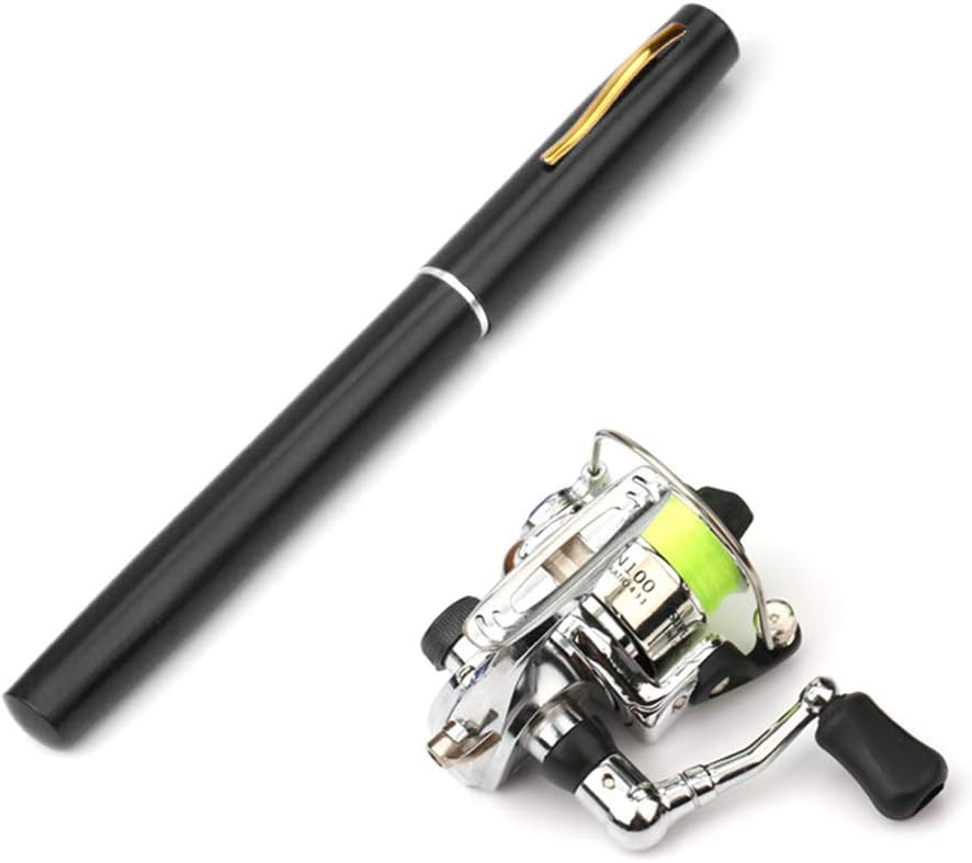 Lixada Fishing Rod Reel Combo Mini Pen Fishing Pole Kit Telescopic Fishing Rod Spinning Reel Combo Kit