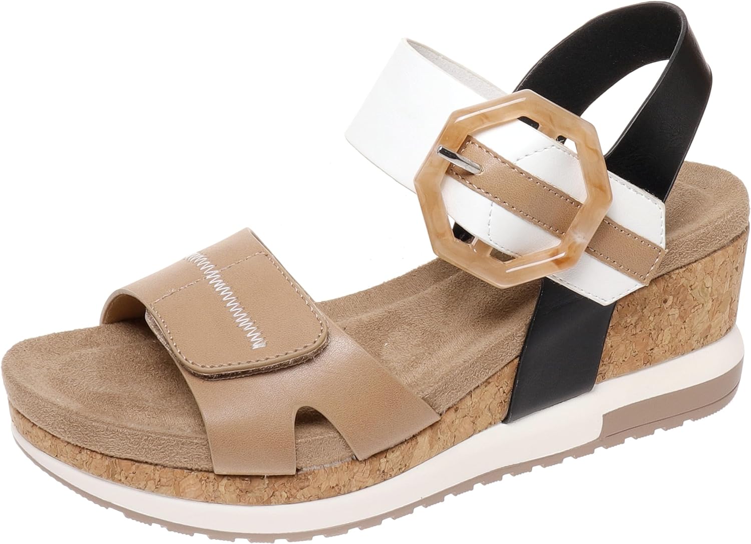 Pierre Dumas Lyra-2 Women's Platform Wedge Adjustable Hook and Loop Comfortable Fashion Sandal