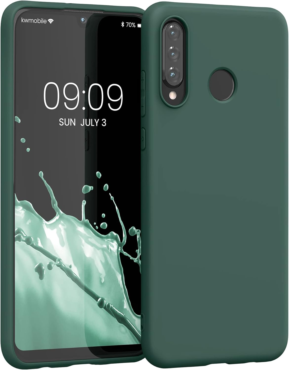 kwmobile Case Compatible with Huawei P30 Lite Case - Soft Slim Protective TPU Silicone Cover - Forest Green