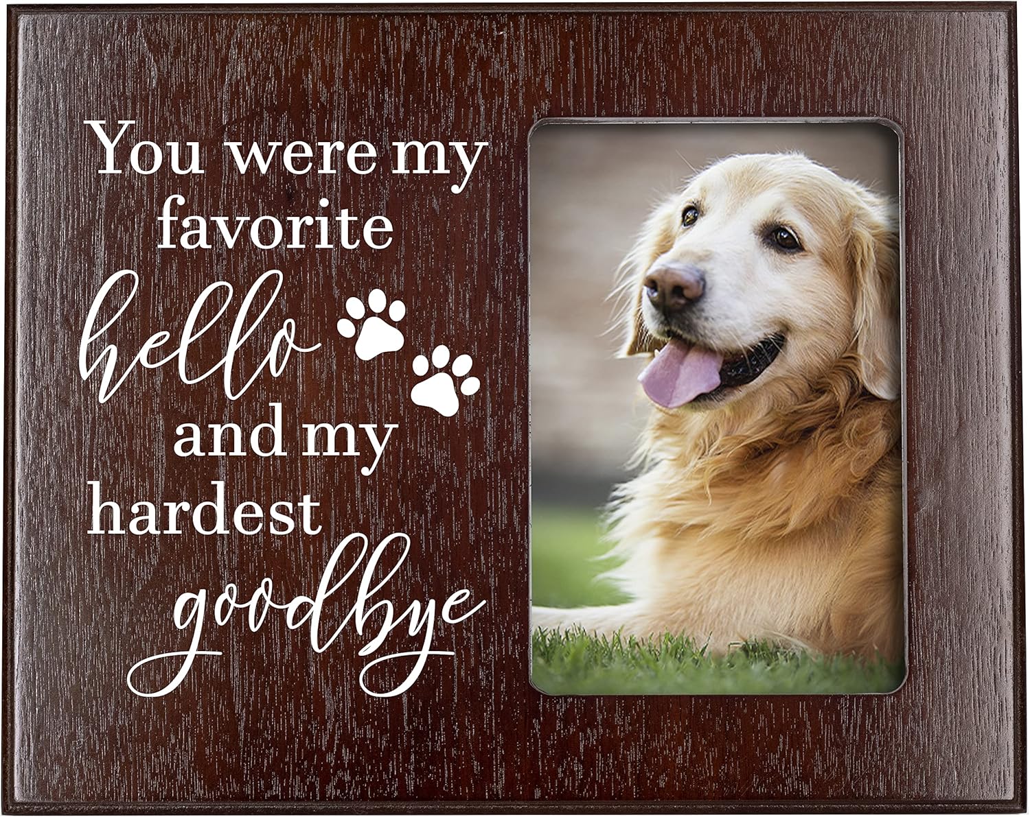 Elegant Signs Dog Memorial Gifts - Remembrance Picture Frame You were My Favorite Hello and My Hardest Goodbye - Sympathy for Loss of Dog