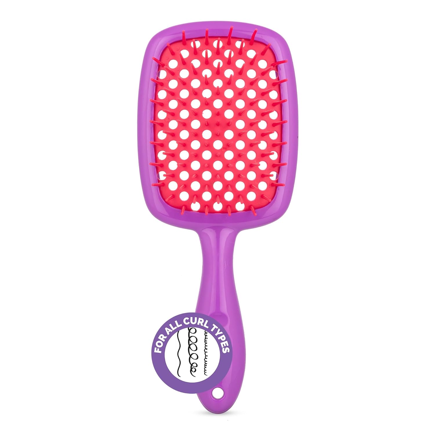 Curl Keeper Kinder Hair Brush - Gentle Detangling Hair Brush Made for Loose, Medium, Tight & Kinky Curls - Detangler Brush for Curly & Wet Hair - Lightweight & Easy to Clean Hairbrush