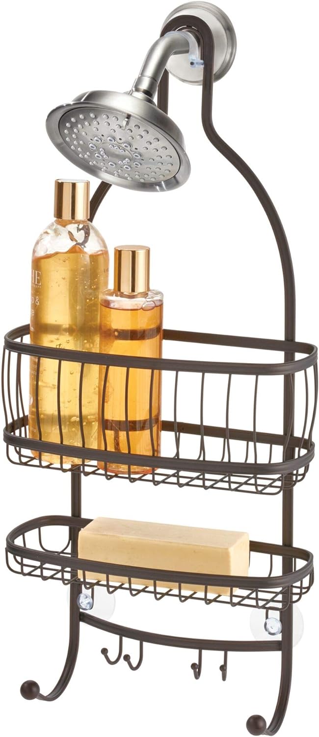 iDesign 61971 York Lyra Hanging Shower Organizer - 10 x 4 x 22, Bronze