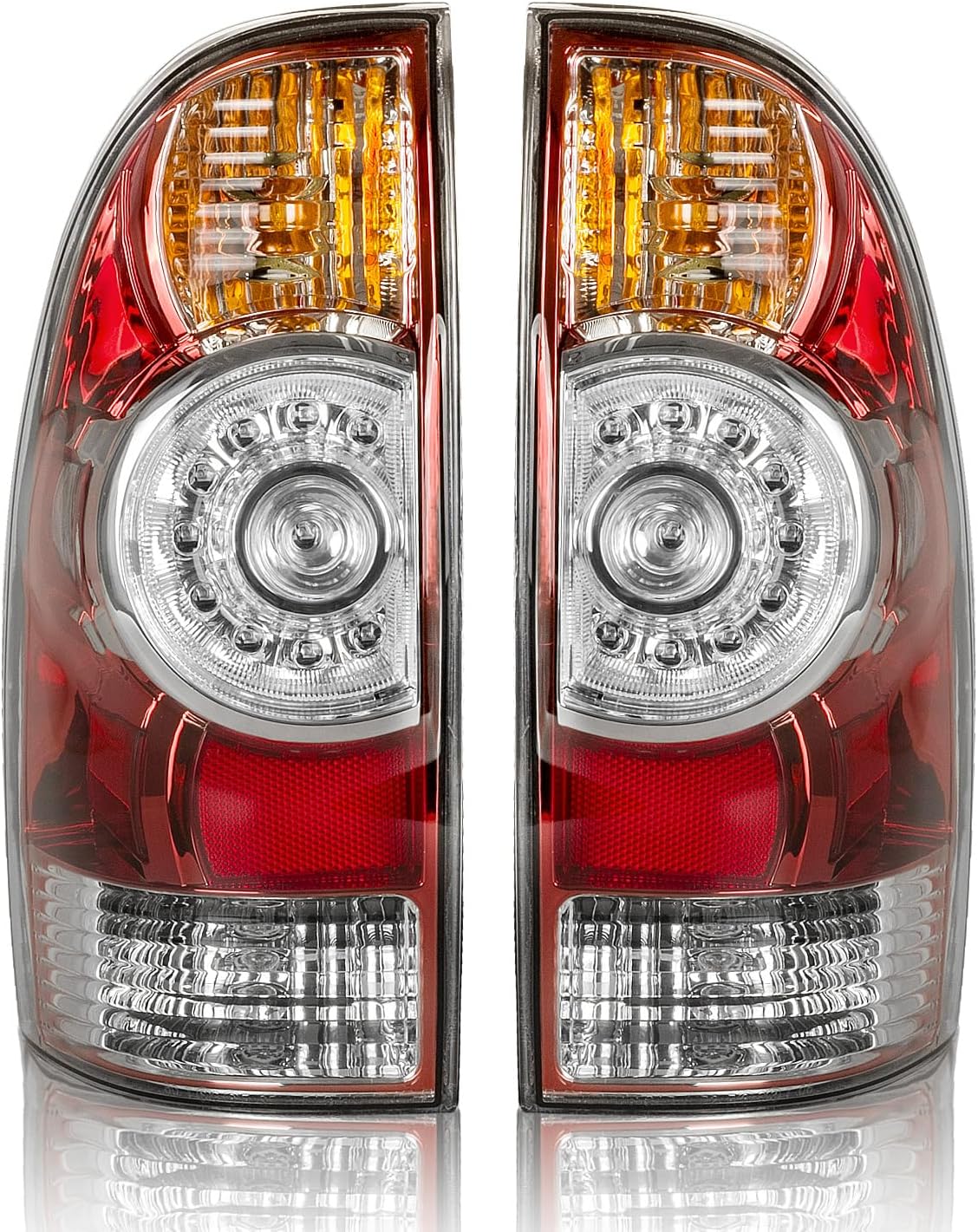 RANSOTO Driver & Passenger Side LED Tail Light Compatible With 2005-2015 Toyota Tacoma Taillights Rear Lamp with Harness and Bulbs Replace 8156004160 8155004160