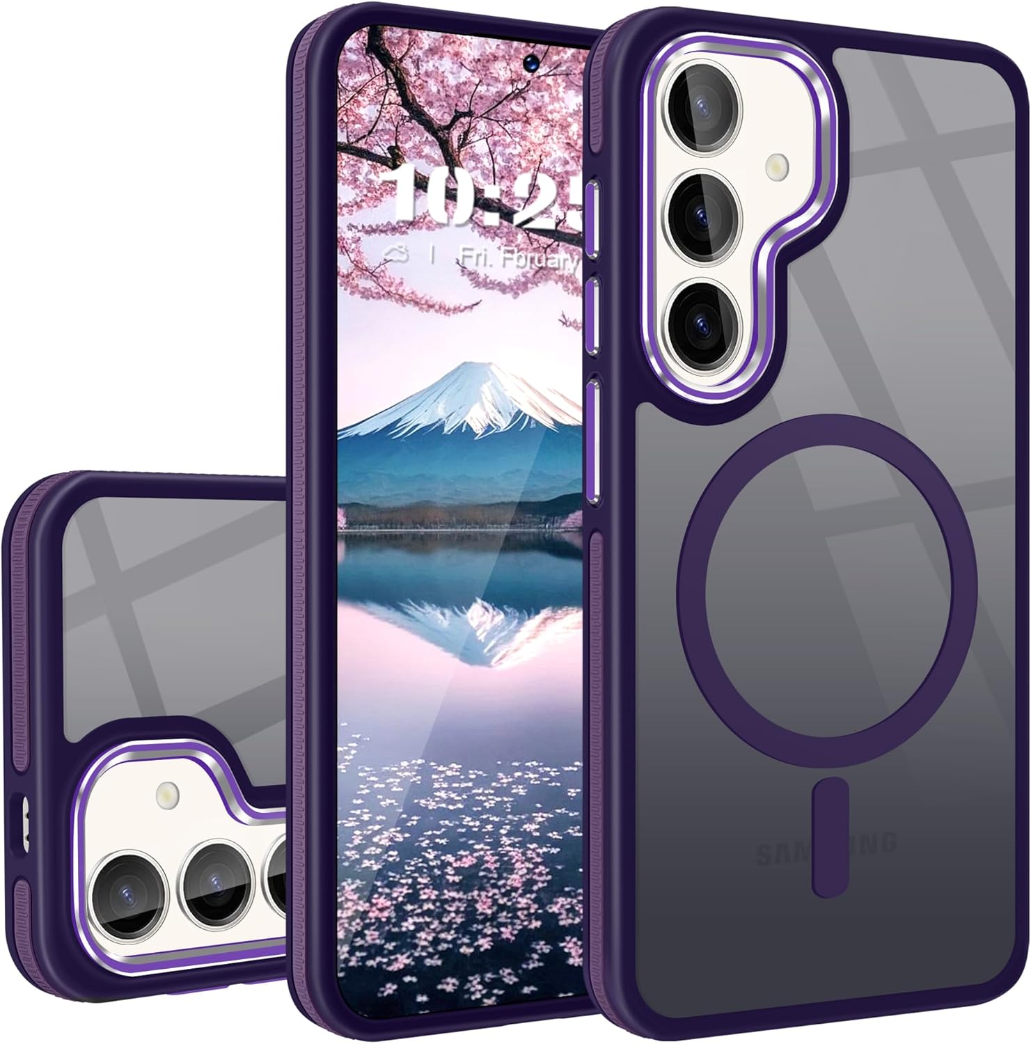 Fingic Samsung S24 Case[Compatible with Magsafe][Support Magnetic Car Mount] Anti-Slip Shockproof Protective Slim Fit Slim Matte for Women Girls Phone Case for Samsung Galaxy S24,6.2 inch,2024,Purple