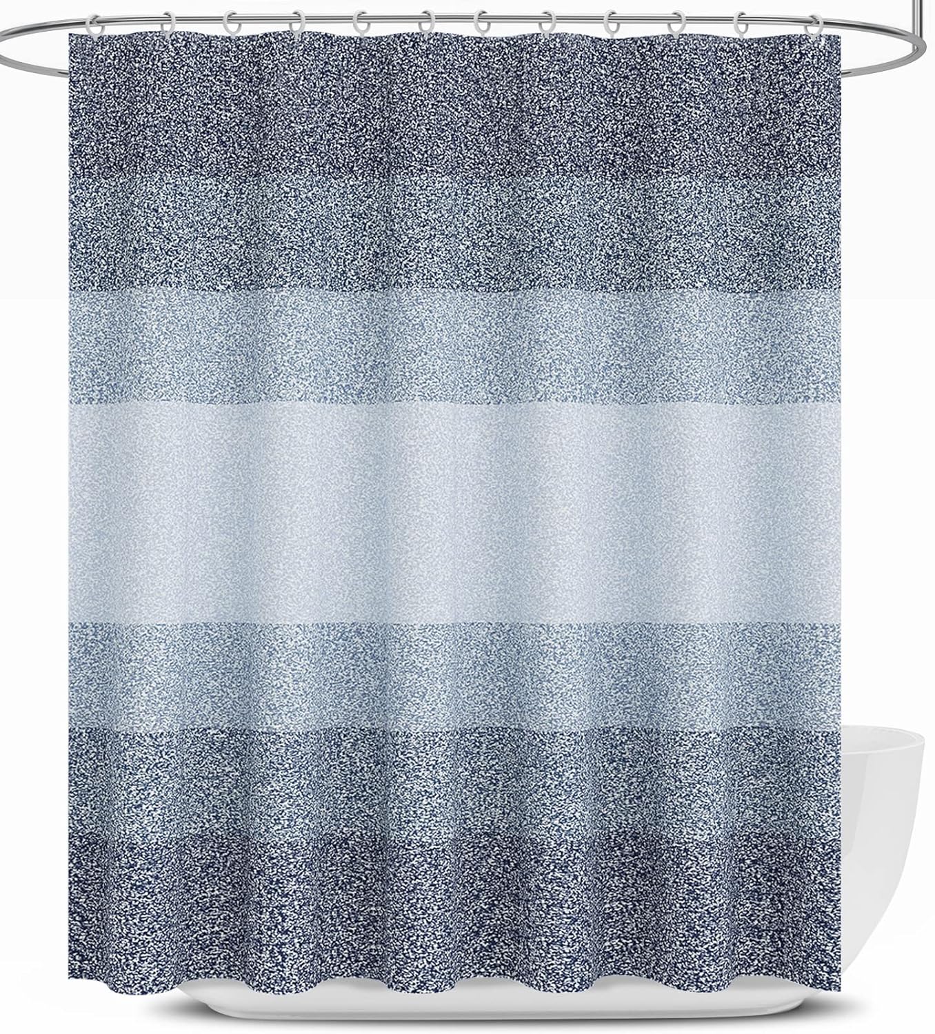 OLANLY Waffle Shower Curtain 72x72 Inches, Heavyweight Fabric, Machine Washable, Waterproof, Hotel Luxury Spa, Simple Modern Blue Shower Curtains for Bathroom, Guest Bath, Stalls and Tubs