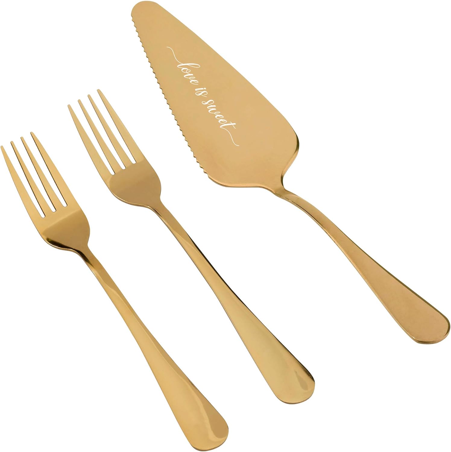 Lillian Rose Gold Wedding Cake Server Set, 7.25