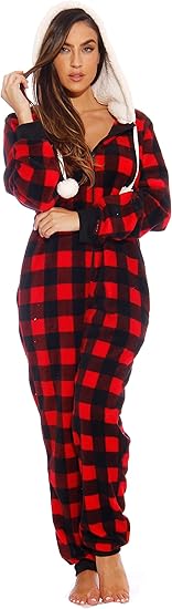 Just Love Buffalo Plaid Adult Onesie