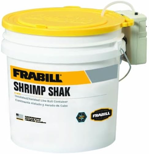 Frabill Bait Bucket with Aerator | 4.25-Gallon Live Bait Storage Bucket with Portable Aerator and Storage Lid