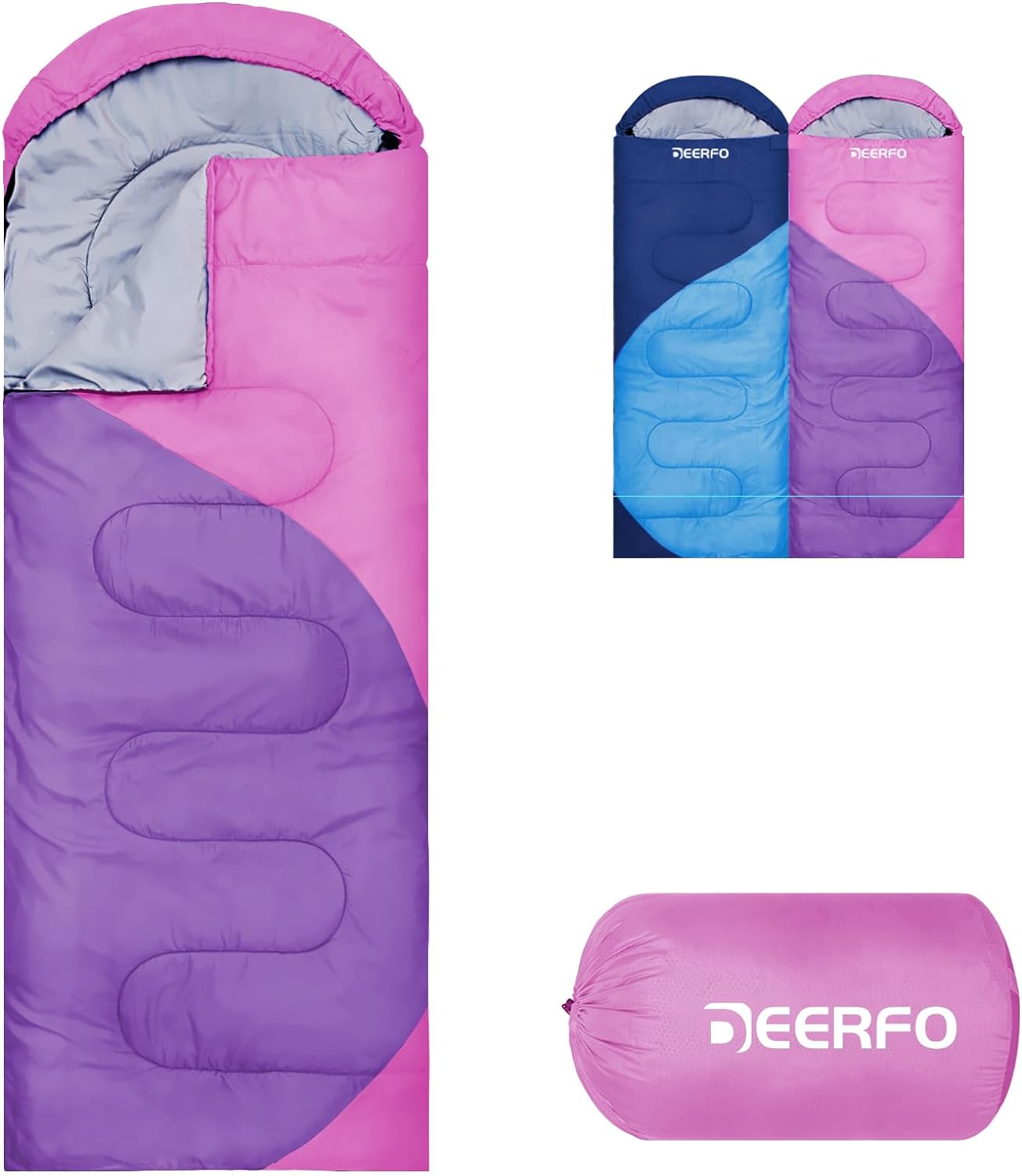 Sleeping Bags for Adults Kids - Camping Sleeping Bag for Girls Boys - Cold Weather Warm Sleeping Bag with Compression Bag for All Season - Compact Camping Gear