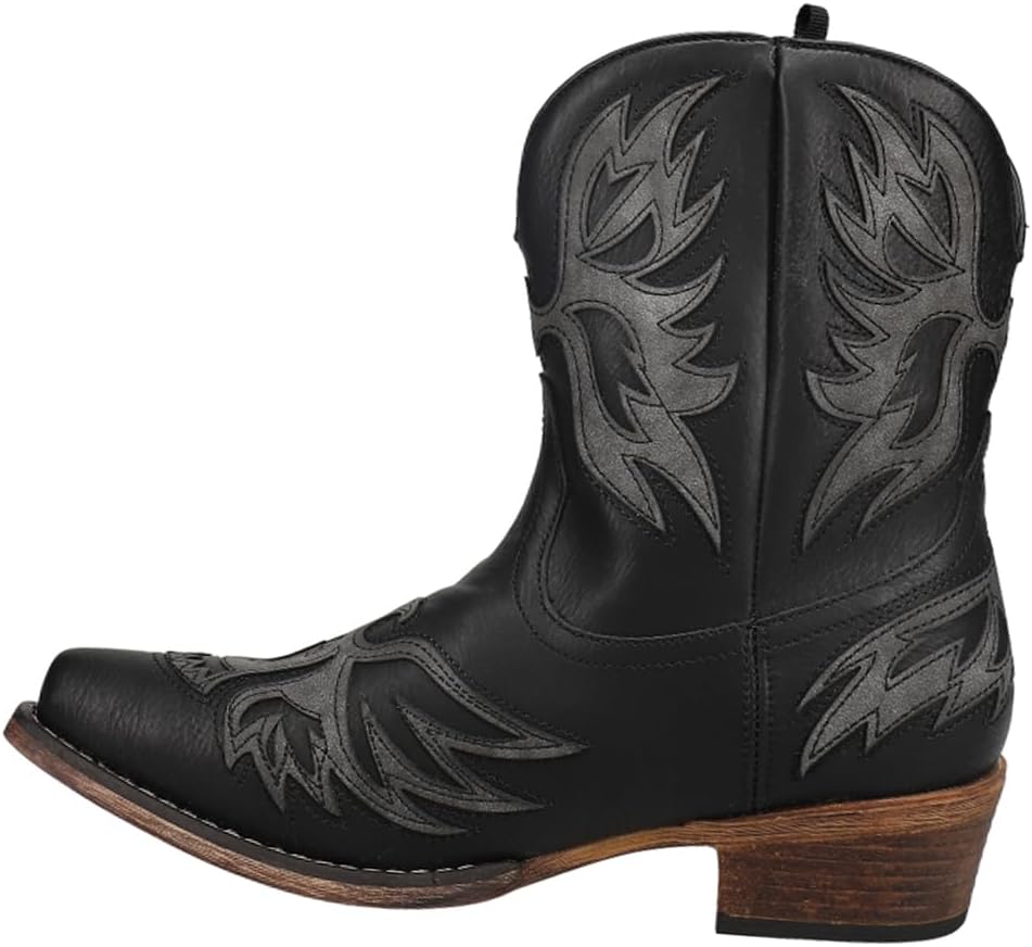 ROPER Womens Amelia Snip Toe Western Cowboy Boots Ankle Low Heel 1-2