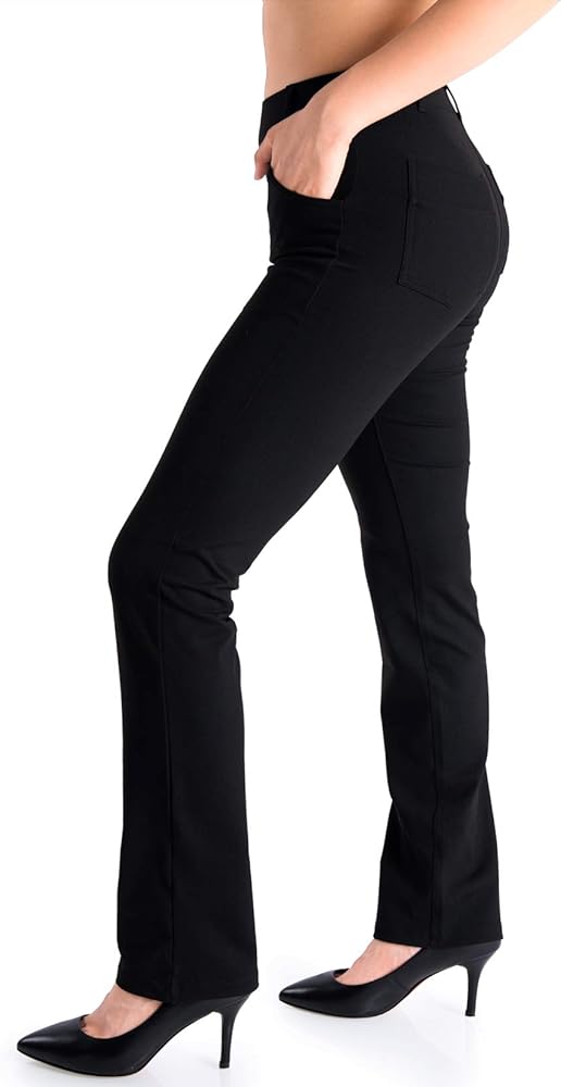 Yogipace,Belt Loops,Women&#39;s Petite/Regular/Tall Straight Leg Yoga Dress Pants