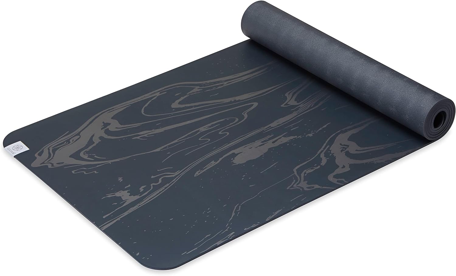 Gaiam Dry-Grip Yoga Mat - 5mm Thick Non-Slip Exercise & Fitness Mat for Standard or Hot Yoga, Pilates and Floor Workouts - Cushioned Support, Non-Slip Coat - 68 x 24 Inches