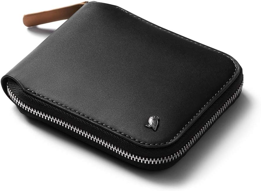 Bellroy Zip Wallet (Leather Bifold Zipper Wallet For Women & Men, RFID Blocking, Flat Note Section, Magnetic Coin Pouch, Holds 3-8 Cards) - Black