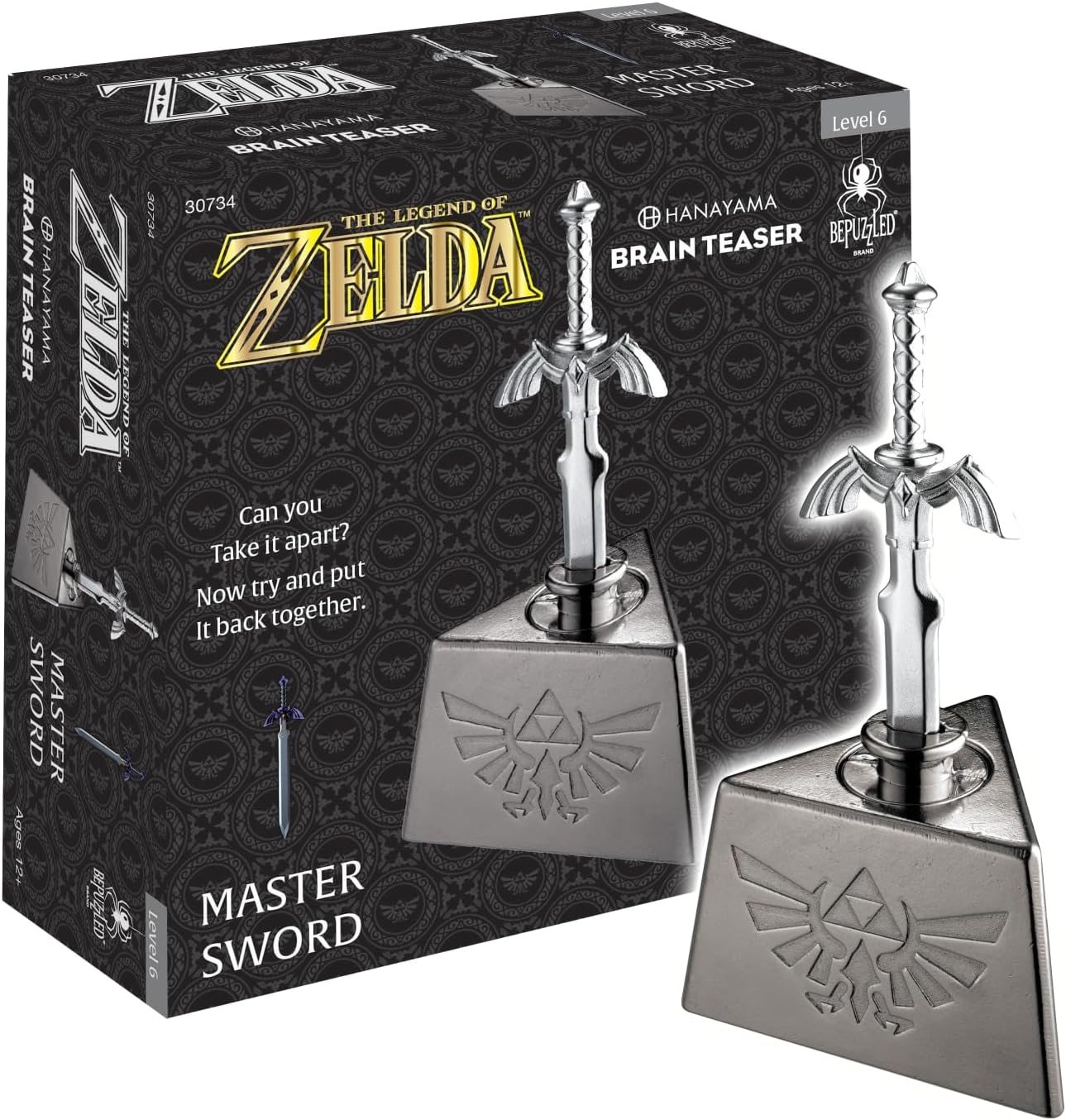 BePuzzled, Legend of Zelda Master Sword Hanayama Brain Teaser, Mensa Rated Level 6, for Ages 12 and Up