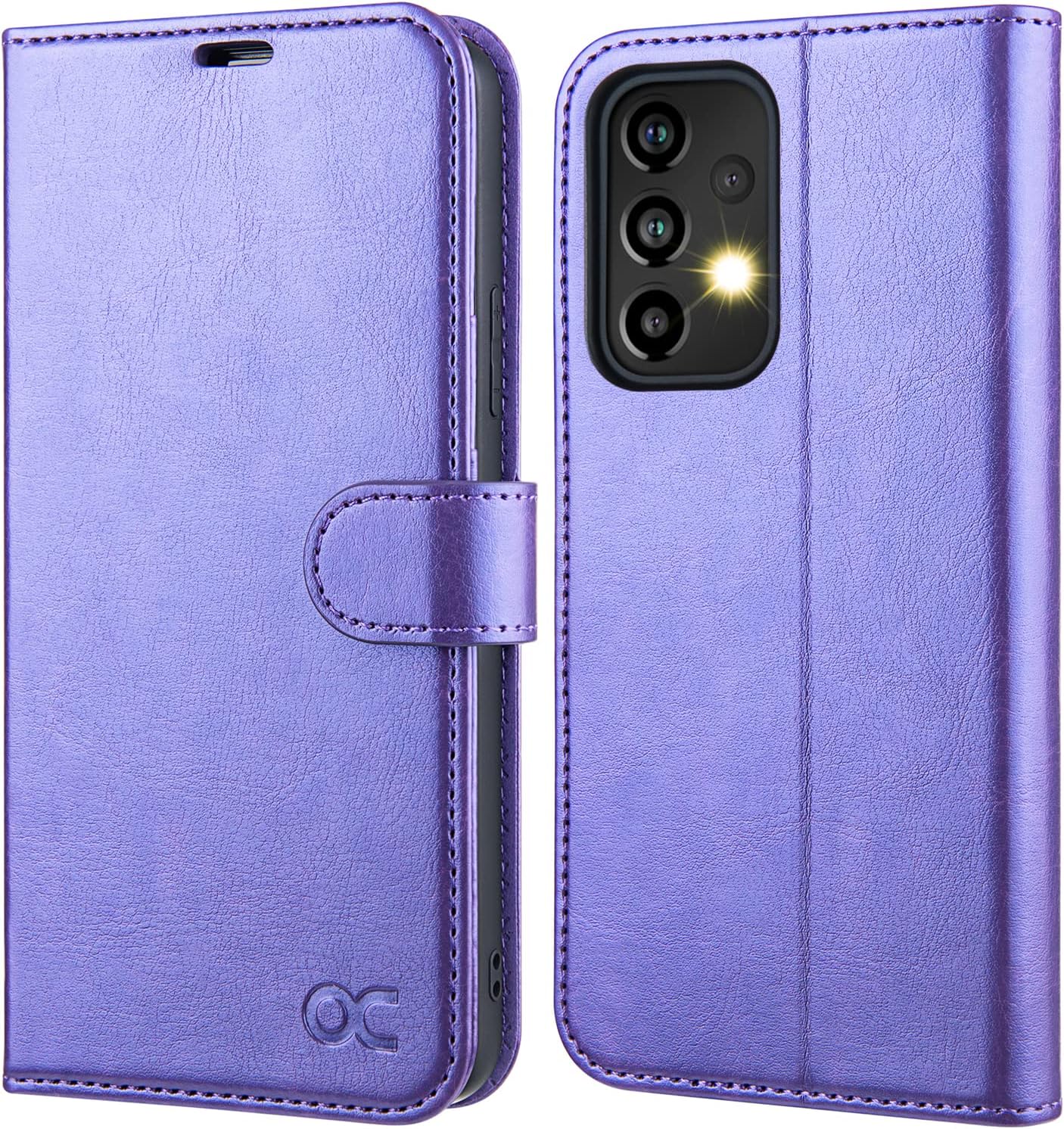 OCASE Compatible with Galaxy A53 5G Wallet Case, PU Leather Flip Folio Case with Card Holders RFID Blocking Kickstand [Shockproof TPU Inner Shell] Phone Cover 6.5 Inch (2022) - Purple