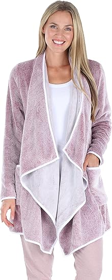 Sleepyheads Women' Fleece Long Sleeve Robe Sherpa-Lined Hooded Bathrobe