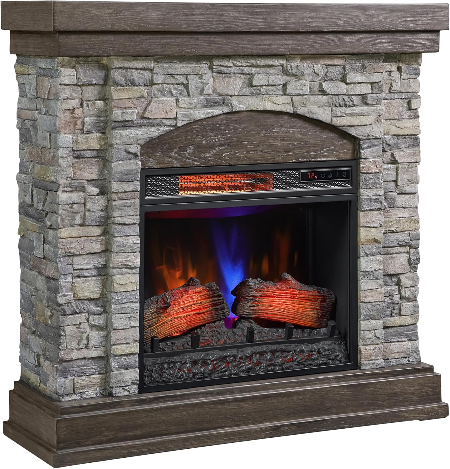 duraflame Wall Mantel Electric Fireplace, Smoky Gray Stone