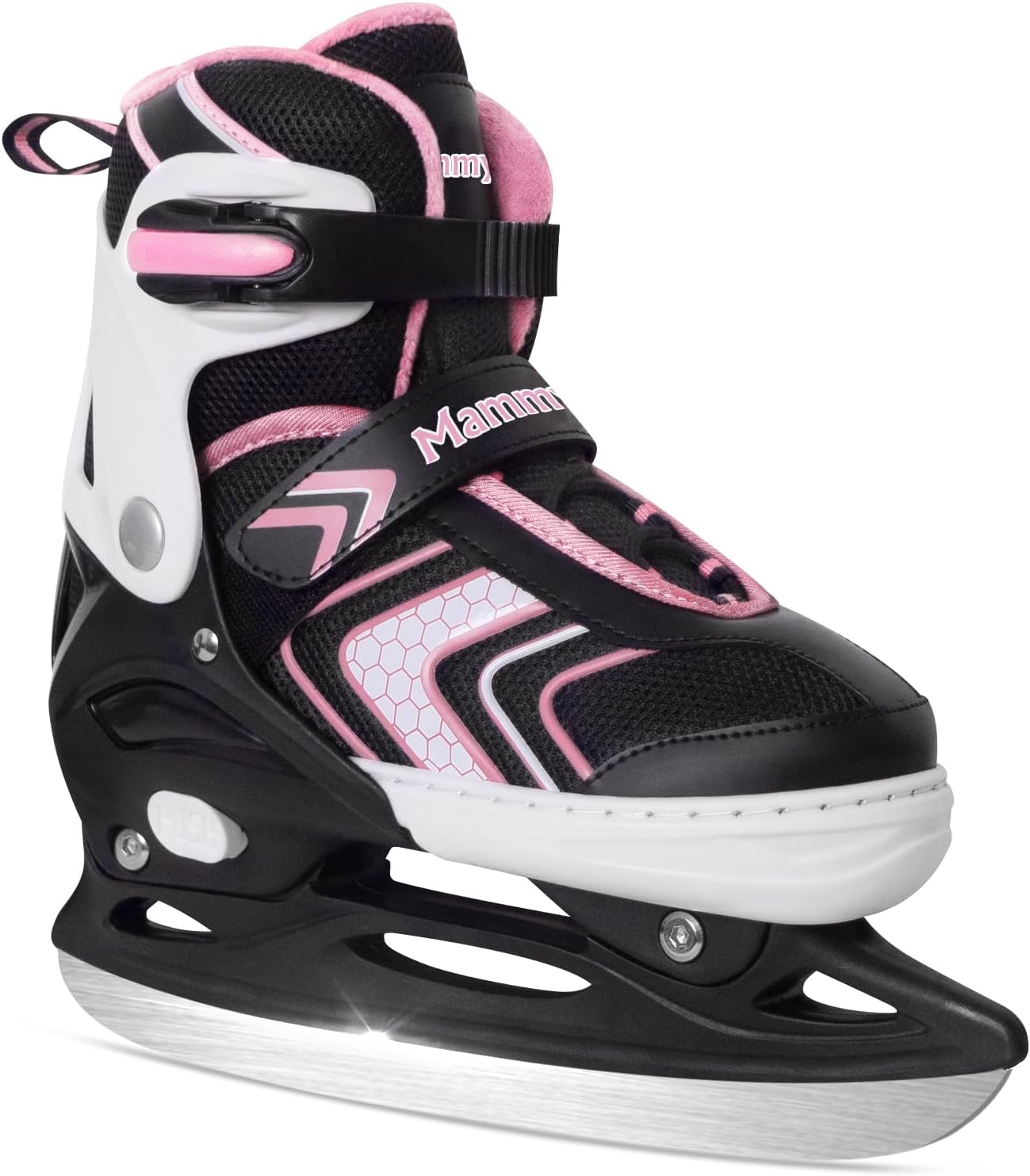 MammyGol Adjustable Ice Skates for Kids Boys Girls, Soft Padding and Reinforced Ankle Support Ice Hockey Skates Suitable for Outdoor and Skating Rinks