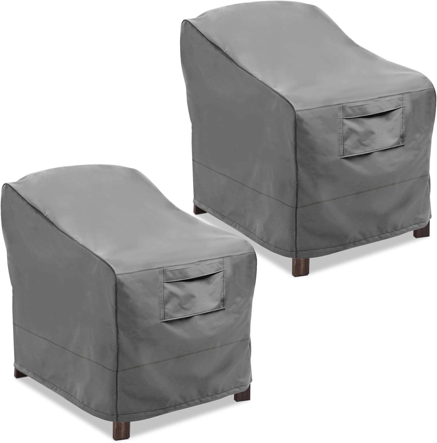 Vailge Patio Chair Covers, Lounge Deep Seat Cover, Heavy Duty and Waterproof Outdoor Lawn Patio Furniture Covers (2 Pack - Large, Grey)