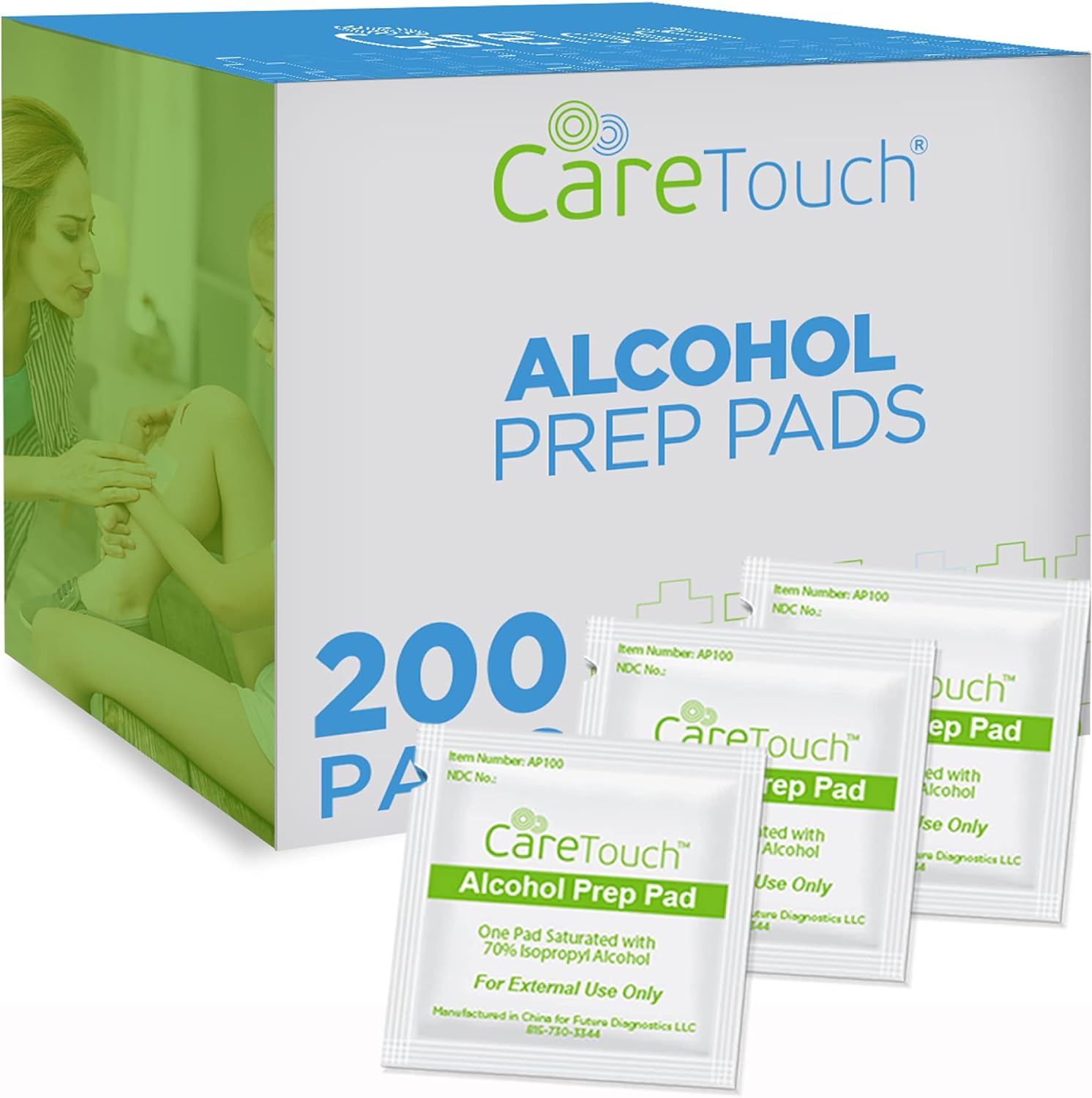 Alcohol Wipes | Individually Wrapped Alcohol Prep Pads with 70% Isopropyl Alcohol, Great for Medical & First Aid Kits | Sterile, Antiseptic 2-Ply Alcohol Swabs - 200 count