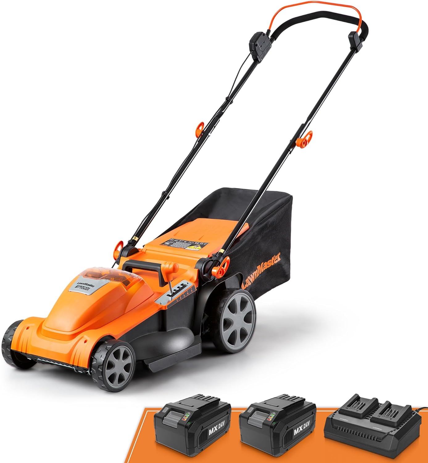 LawnMaster CLMF4817E 48V MAX* Brushless Mower with 2X24V MAX* 4.0Ah Battery and a Dual Charger