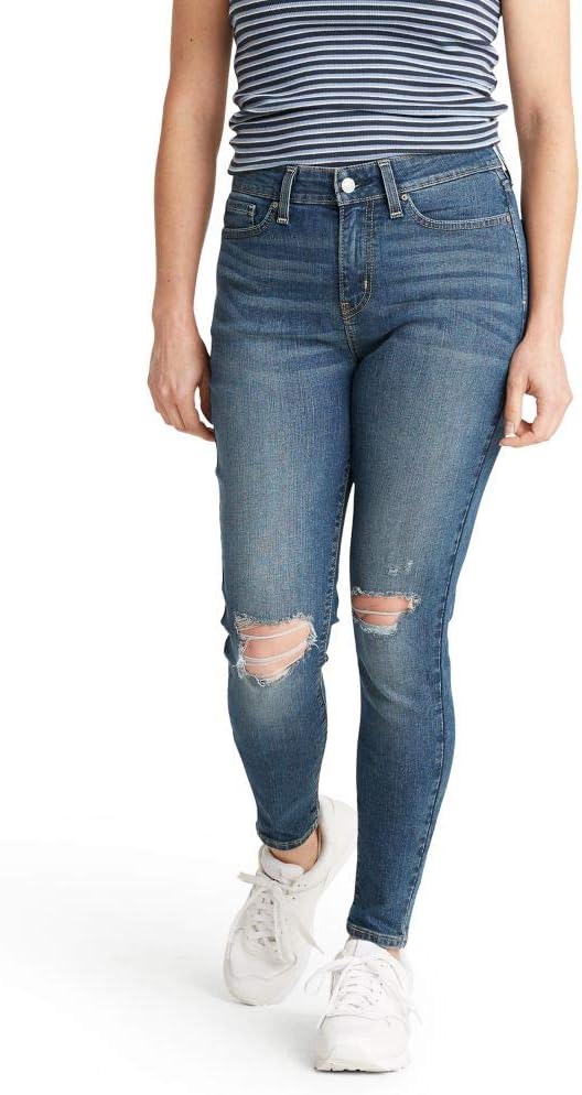 I am 52 and weigh 170-175 lbs. I ordered a size 16, and they fit great. They are a little big in the waist, but not enough to go down a size. I like the rips at the knees. Its just enough without being too much. They look really good with black knee boots and a top slightly tucked in front at the waist. These jeans are soft with enough stretch so that they are comfortable to wear all day. The denim is medium weight. It isnt thin, but it isnt as heavy as some jeans Ive had. Im very satisfi