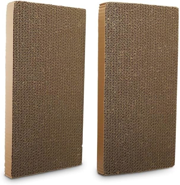 EveryYay Scratchin' The Surface Double-Wide Cardboard Refills for Cat Scratchers, 18" L X 9" W X 1.75" H, Pack of 2